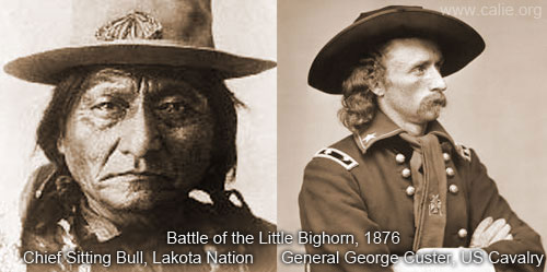 Chief Sitting Bull With General George Custer Battle of Little Bighorn