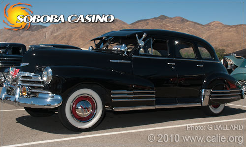A midnight black 1948 Chevy Style Master
