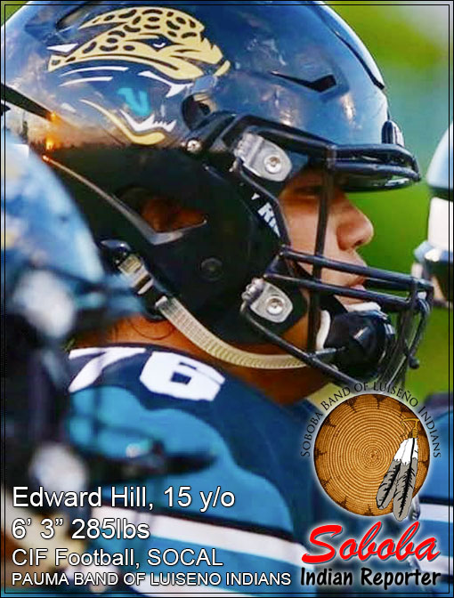 ED HILL HIGH SCHOOL NATIVE AMERICAN INDIAN ATHLETE FOOTBALL, Pauma Band of Luiseño Indians