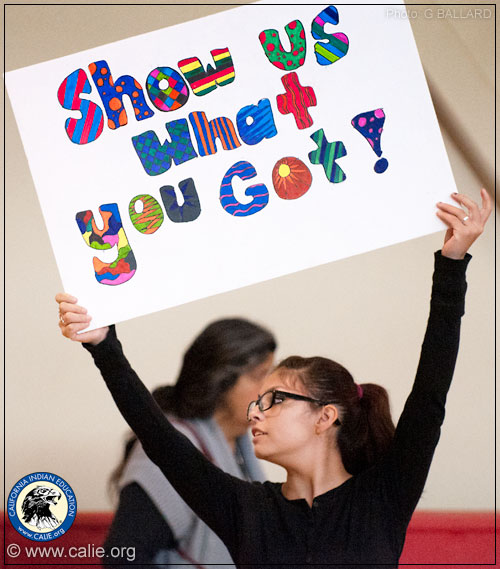 AMERICAN INDIAN STUDENT HOLDING SOCAL EDUCATION POSTER